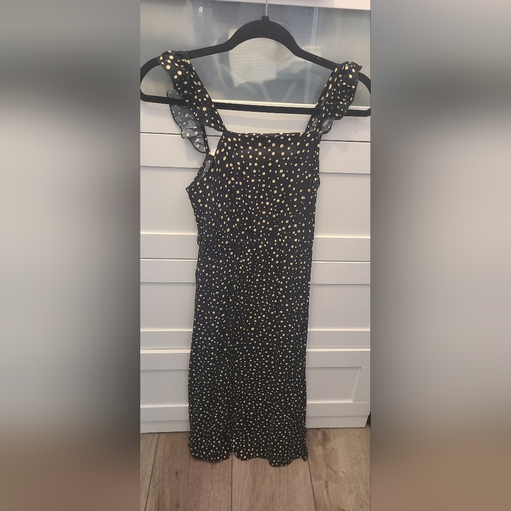 Midi, black polka dot dress